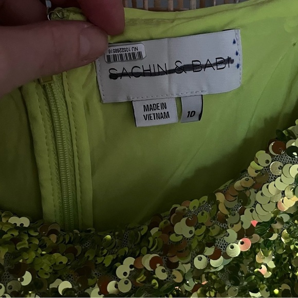 Sachin + Babi Lime Green Sequin Midi Dress - Picture 7 of 10